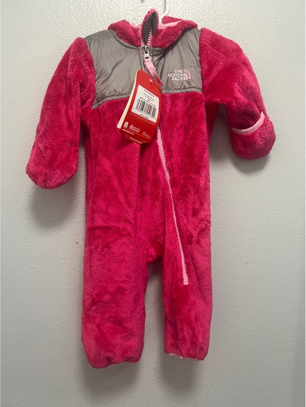 New NWT The North Face 3-6 month pink infant fleece bunting
